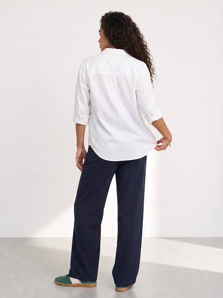 Maternity trousers with belly band navy blue 