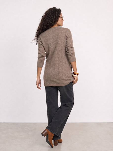 Maternity and nursing wrap cardigan taupe 