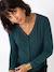 Long-sleeved maternity and nursing T-shirt fir green 