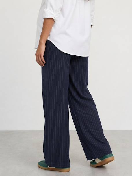 Maternity trousers with belly band navy blue 