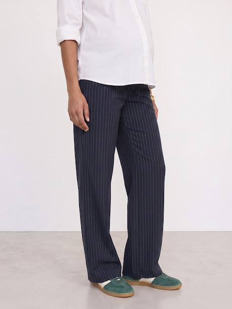 Maternity trousers with belly band navy blue 