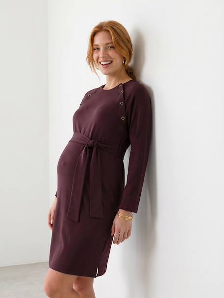 Maternity and nursing dress brown 
