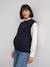 Maternity knit jumper with frill collar navy blue 