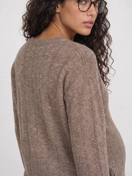 Maternity and nursing wrap cardigan taupe 