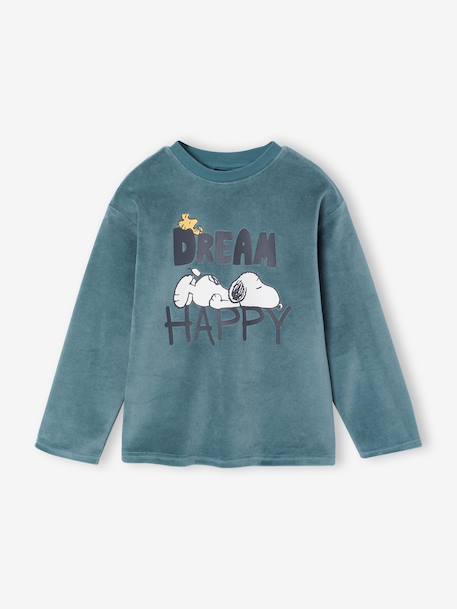 Snoopy velour pyjamas for boys aqua green 