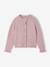 Long-sleeved cardigan for girls olive+pale pink 