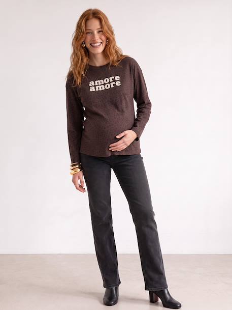 Maternity long-sleeved T-shirt chocolate 