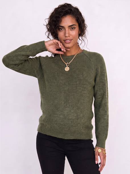 Maternity and nursing jumper bordeaux red+khaki 