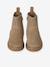 Leather Chelsea Boots with Elastic & Zip for Boys beige+navy blue 