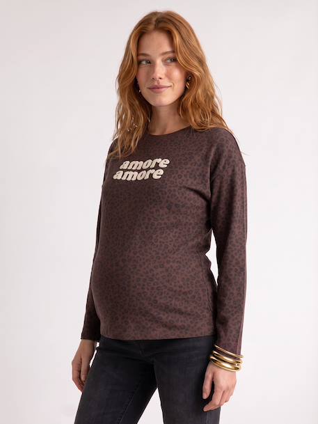 Maternity long-sleeved T-shirt chocolate 