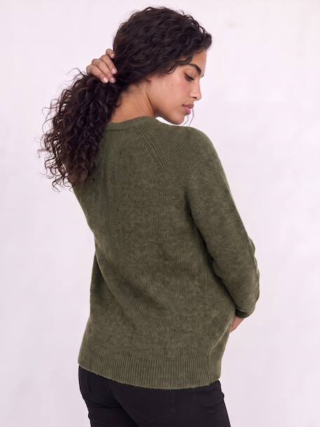 Maternity and nursing jumper bordeaux red+khaki 