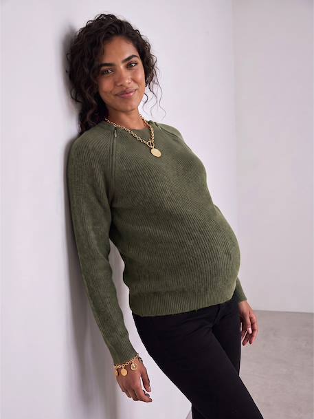 Maternity and nursing jumper bordeaux red+khaki 