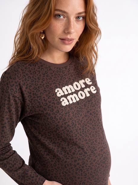 Maternity long-sleeved T-shirt chocolate 