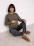Maternity and nursing sweatshirt khaki 