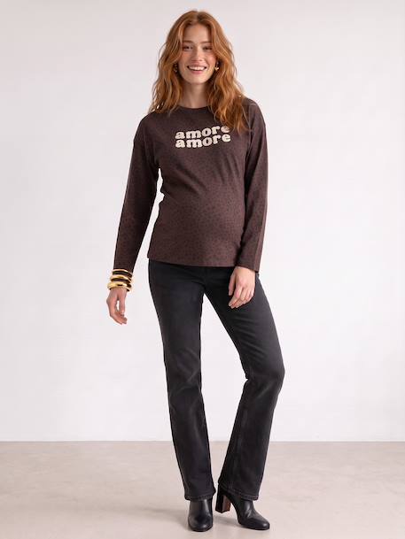 Maternity long-sleeved T-shirt chocolate 