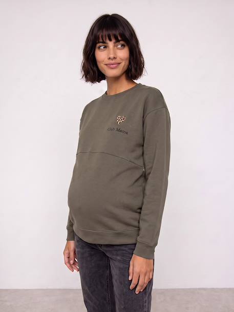 Maternity and nursing sweatshirt khaki 