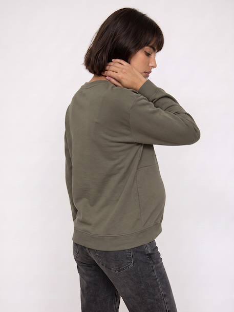 Maternity and nursing sweatshirt khaki 