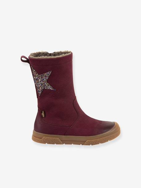 Girls PULSE TEX STAR BOOTS WOOL FRODDO boots black+bordeaux red 