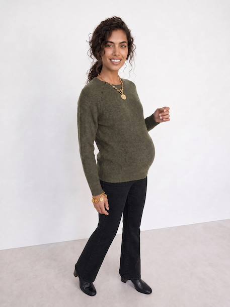 Slim flared maternity jeans black 