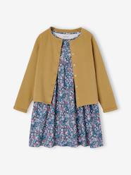 -Dress & Jacket Outfit with Floral Print for Girls
