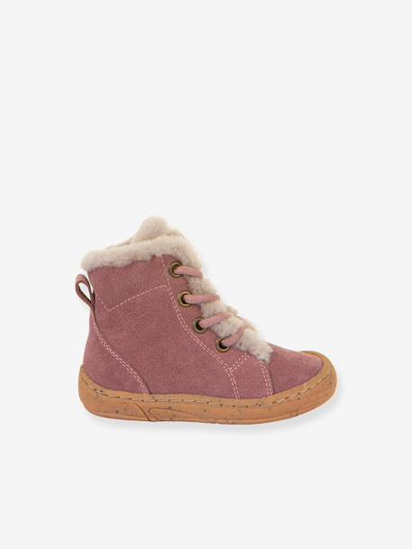 Children's MINNI SUEDE LACES FRODDO boots caramel+old rose 