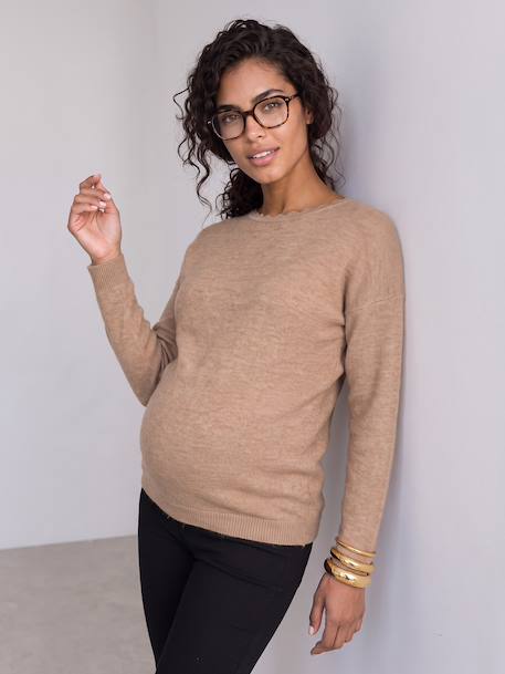 Front/Back Jumper, Maternity & Nursing beige+White 