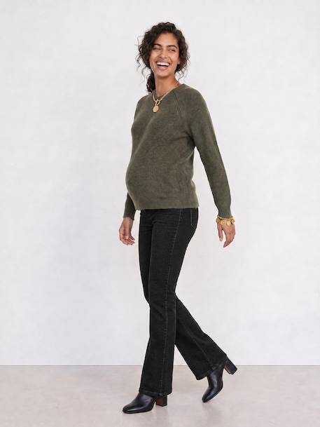 Slim flared maternity jeans black 