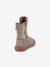 Barefoot TEX SUEDE FRODDO children's boots black+bordeaux red+gold+grey 