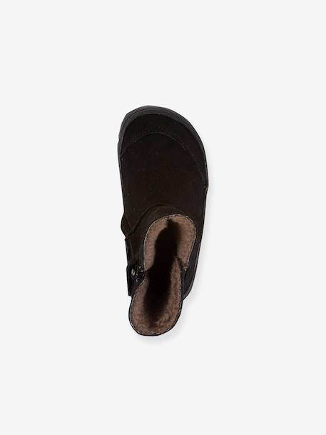 Barefoot TEX SUEDE FRODDO children's boots black+bordeaux red+gold+grey 