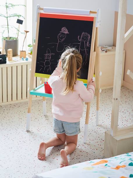 3-in-1 Foldable Board, Adjustable Height  - Wood FSC®100% Certified PINK MEDIUM SOLID+white+Wood/Multi 