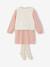 3-piece dress set for girls ecru+mauve 