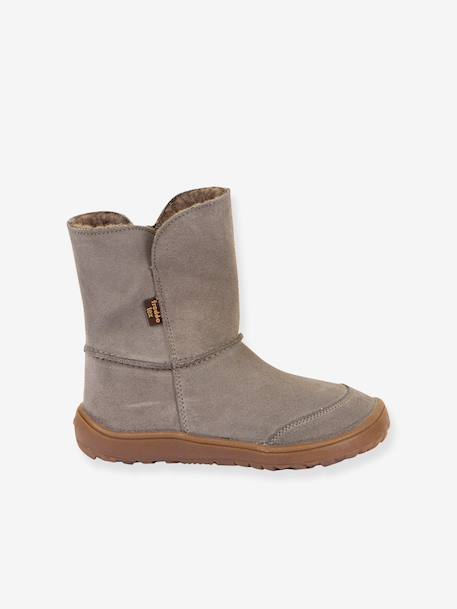 Barefoot TEX SUEDE FRODDO children's boots black+bordeaux red+gold+grey 