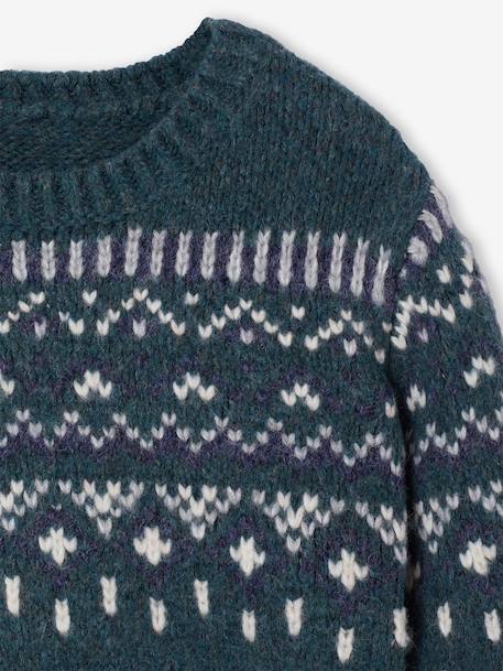 Jacquard jumper for boys green 