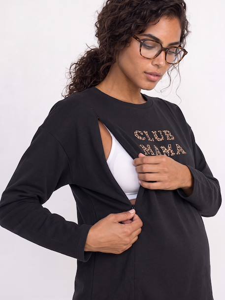 Maternity and nursing T-shirt anthracite 