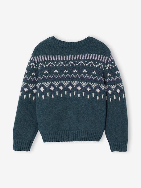 Jacquard jumper for boys green 