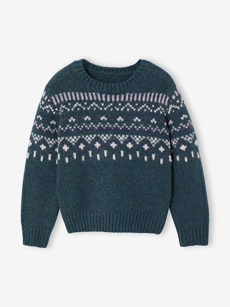 Jacquard jumper for boys green 