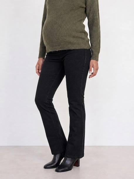 Slim flared maternity jeans black 