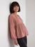 Blouse in Organic Cotton Gauze* for Maternity & Nursing dusky pink+sage green 