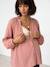 Blouse in Organic Cotton Gauze* for Maternity & Nursing dusky pink+sage green 