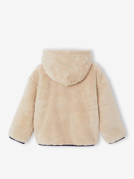 Hooded fleece sweatshirt for boys white 