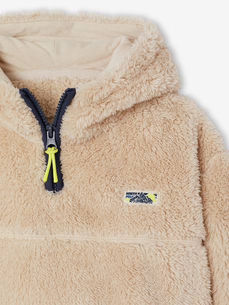 Hooded fleece sweatshirt for boys white 