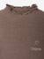 Knitted roll-neck top for girls plum+taupe 
