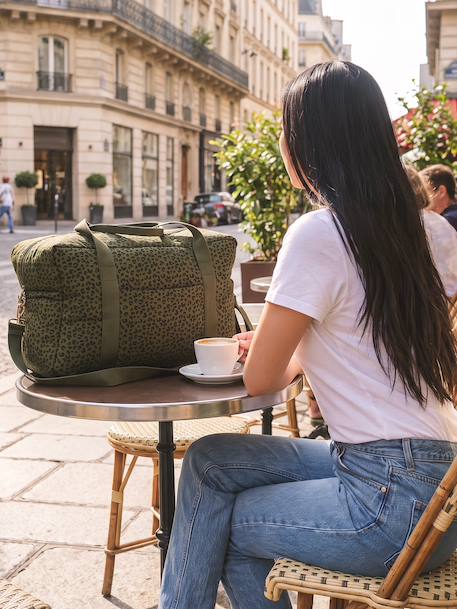 Leopard Changing Bag, Canvas Club khaki+printed beige+twine 