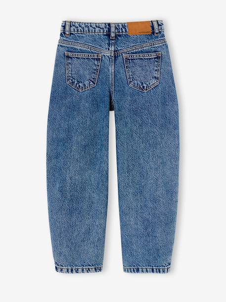 Balloon jeans for girls bleached denim+medium blue 