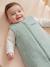 Sleeveless Cotton Muslin Travel Jumpsuit with Moon & Stars Print sage green 