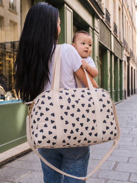 Leopard Changing Bag, Canvas Club printed beige+twine 