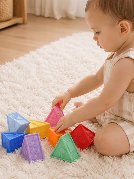 Set of 9 sensory triangles multicoloured 