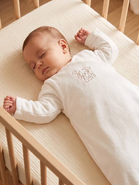 Velour maternity baby sleep bag ecru 