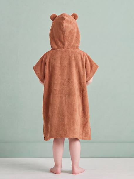 Baby hedgehog towelling poncho rust 