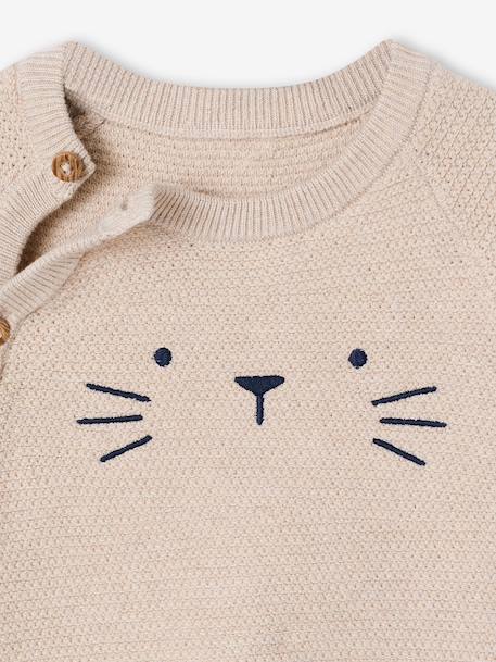 Newborn cardigan marl beige 
